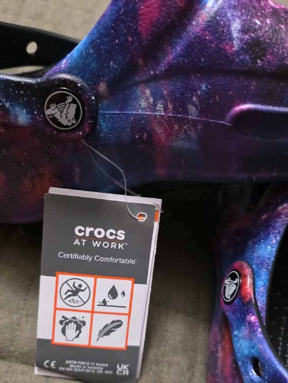 CROCS Galaxy Bistro Work Mules in Purple Blue Pink - Picture 4 of 8